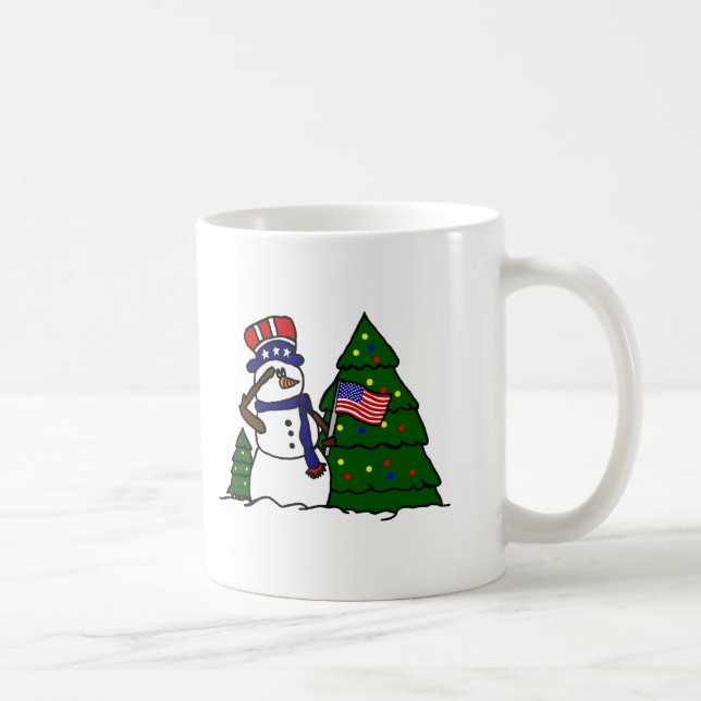 Taza de café patriótica del muñeco de nieve del (Derecha)