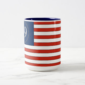Taza de café patriótica del viejo modelo de la