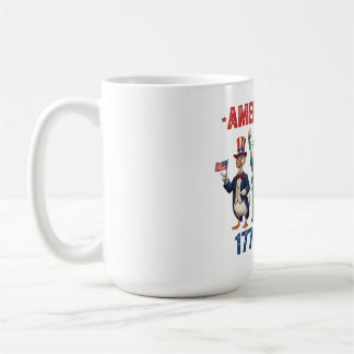 Taza de café patriótica divertida con gansos tonto