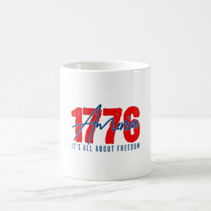 Taza de café Patriótica Libertad Americana 1776