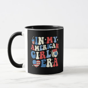 Taza de café patriótica retro de la era de la chic