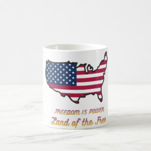 Taza de café patriótica Tierra de libres