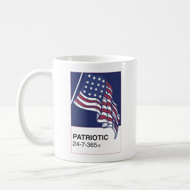 Taza De Café Patriótico 24/7/365 (Izquierda)