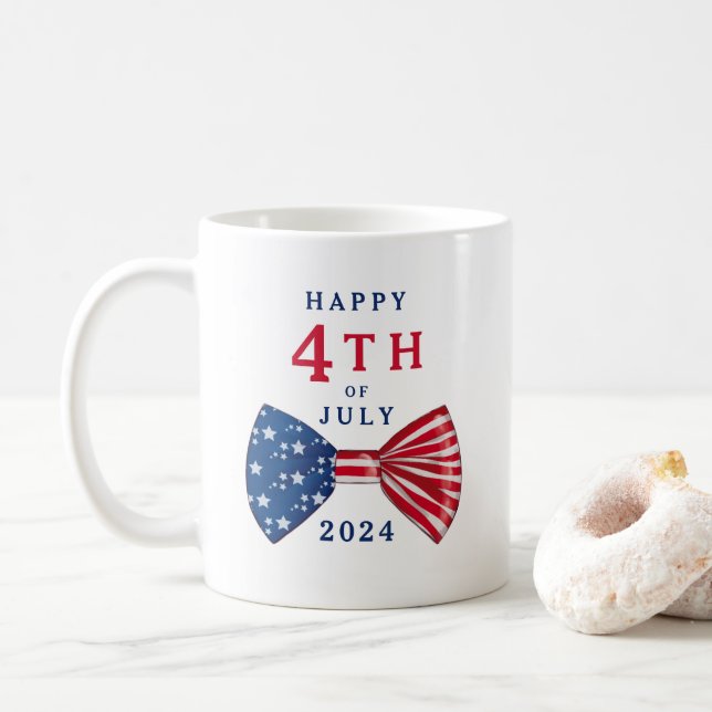 Taza De Café Patriótico 4 de julio  (Con donut)