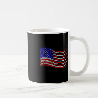 Taza De Café Patriótico 4 De Julio Bandera Estadounidense Ondea