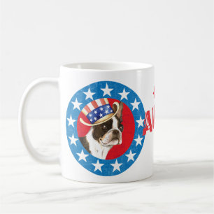 Taza De Café Patriótico Boston Terrier