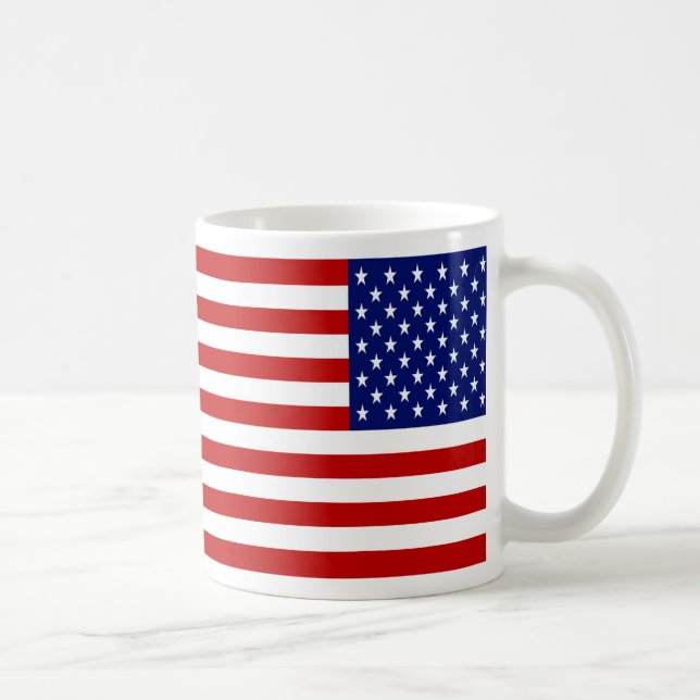 Taza De Café Patriótico de Bandera Americana clásica y Guay (Derecha)