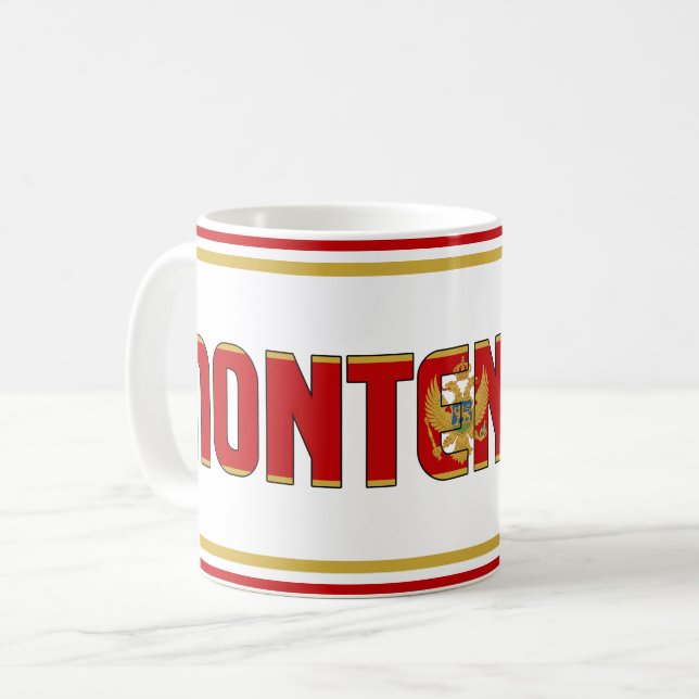 Taza De Café Patriótico de Bandera Nacional de Montenegro (Anverso izquierdo)