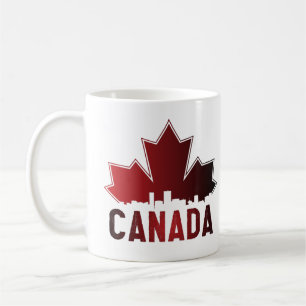 Taza De Café Patriótico de hoja de arce de gradiente de línea a