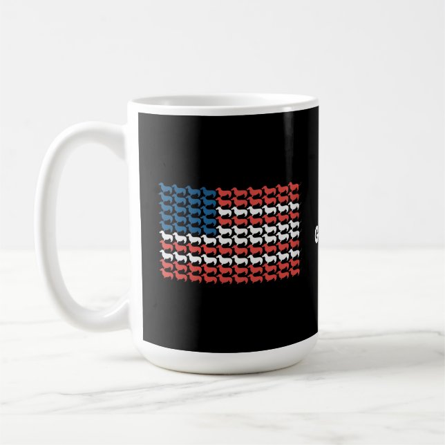 Taza De Café Patriótico de la bandera estadounidense de Dachshu (Izquierda)
