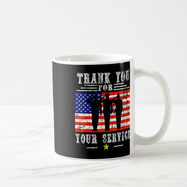 Taza De Café Patriótico De Sus Servicios - Día De Los Veteranos (Derecha)