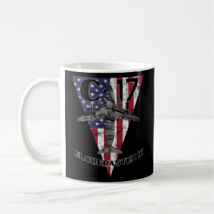 Taza De Café Patriótico Del Avión Militar C-17 Globemaster Iii