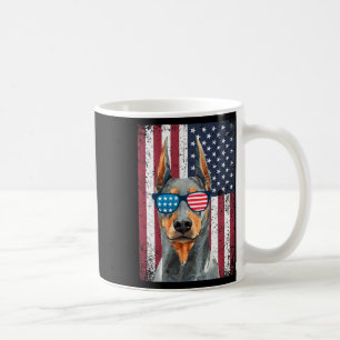 Taza De Café Patriótico Doberman Pinscher 4 De Julio Eeuu Ameri