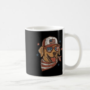 Taza De Café Patriótico Golden Retriever Merica Bandera Estadou