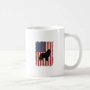 Taza De Café Patriótico Newfoundland DOG American Flag Vintage
