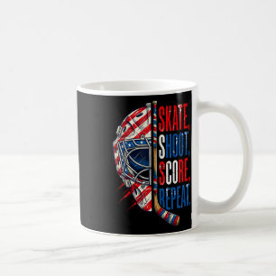 Taza De Café Patriótico patinaje de hockey sobre hielo disparar