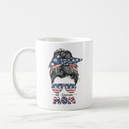 TAZA DE CAFÉ PATRIÓTICO ROJO BLANCO AZUL TODA LA MAMÁ AMERICANA