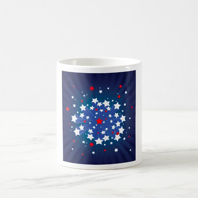 Taza De Café Patriótico Starburst Red White y Blue USA (Subido por el creador)