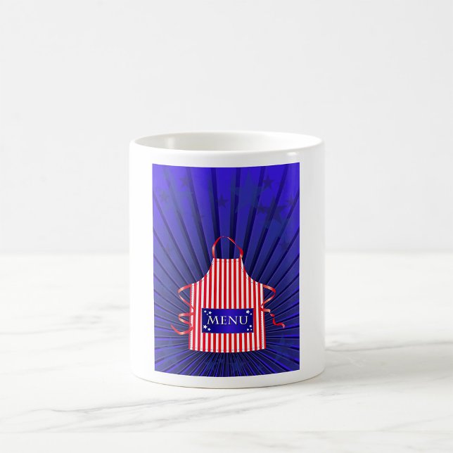 Taza De Café Patriótico USA Chef Red White Blue BBQ Cocinar (Subido por el creador)