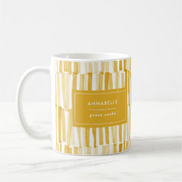 Taza De Café Patrón abstracto amarillo moderno regalo personali