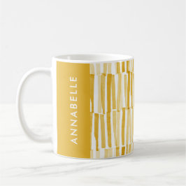 Taza De Café Patrón abstracto amarillo moderno regalo personali
