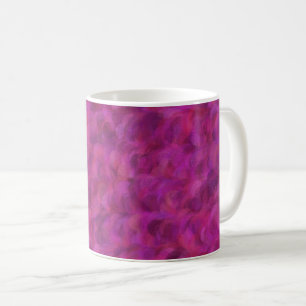 Taza De Café Patrón abstracto continuo de rojo rosa púrpura