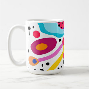 Taza De Café Patrón abstracto de arte pop, patrón inspirado en 