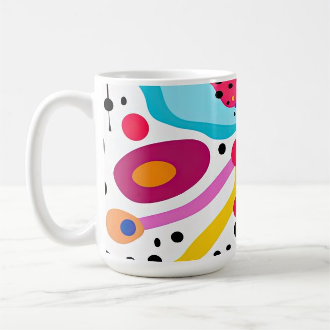 Taza De Café Patrón abstracto de arte pop, patrón inspirado en  (Izquierda)