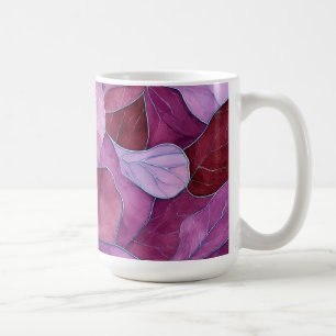 Taza De Café Patrón abstracto de hojas púrpura