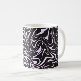 Taza De Café Patrón abstracto de mármol negro y rosa
