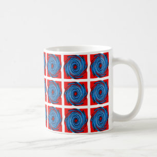 Taza De Café Patrón abstracto de remolque rojo azul