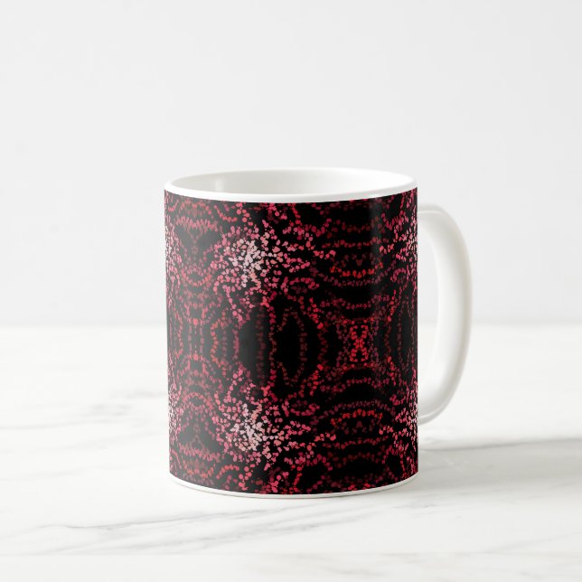 Taza De Café Patrón abstracto de salpicaduras de puntos rosados (Anverso derecho)