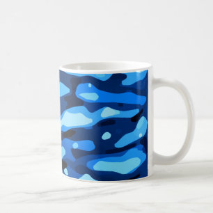 Taza De Café Patrón abstracto del Camo Azul de moda