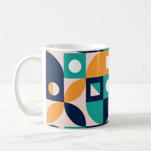 Taza De Café Patrón abstracto geométrico: colorido, diseño mode