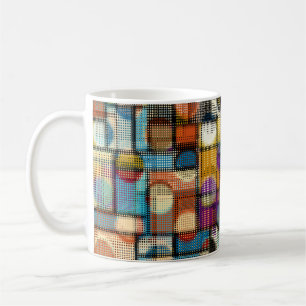 Taza De Café Patrón abstracto geométrico en imágenes de píxeles