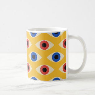 Taza De Café Patrón abstracto geométrico moderno audaz del ojo