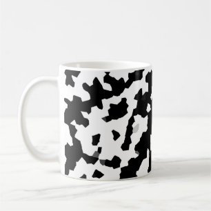Taza De Café Patrón abstracto irregular de fractal blanco negro