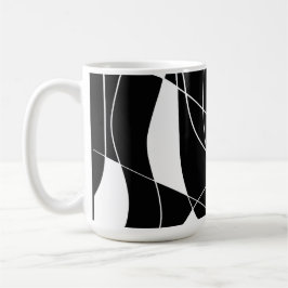 Taza De Café patrón abstracto moderno en blanco y negro