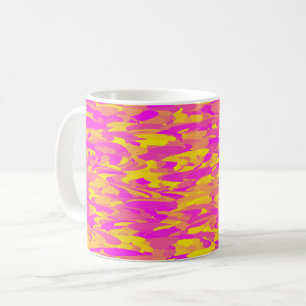 Taza De Café Patrón abstracto Naranja amarillo rosado