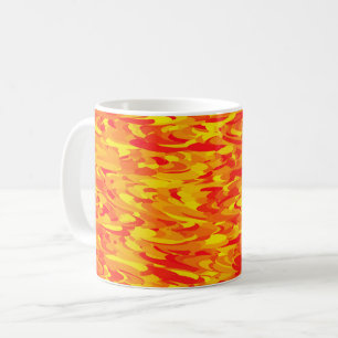 Taza De Café Patrón abstracto naranja rojo amarillo