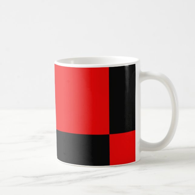Taza De Café Patrón abstracto negro y rojo (Derecha)