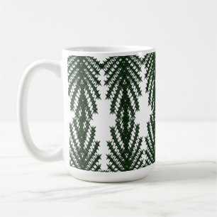 Taza De Café Patrón Abstracto Personalizado de Pino Color Verde