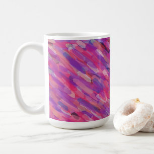Taza De Café Patrón abstracto púrpura y rosa