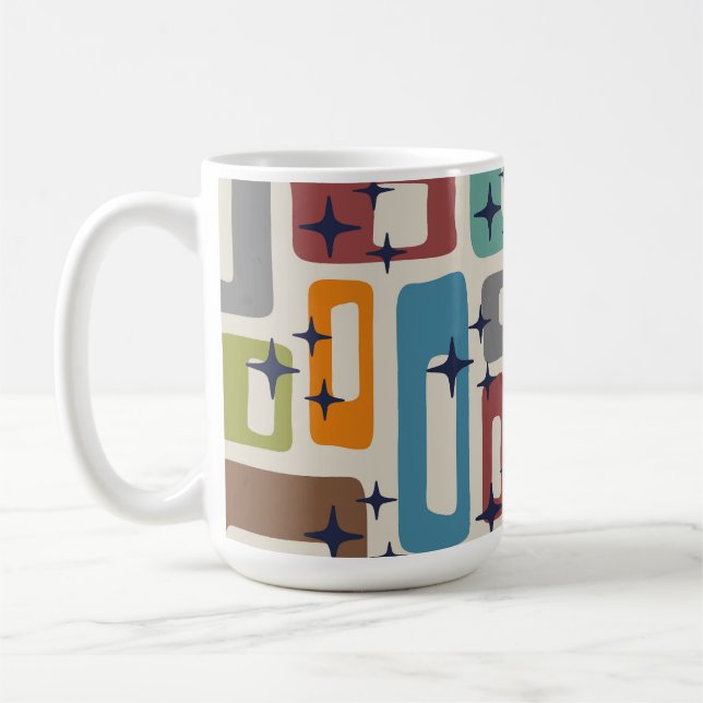 Taza De Café Patrón abstracto retro de mediados de siglo modern (Izquierda)