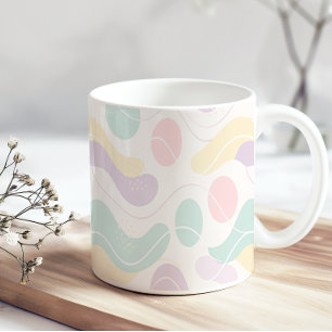 Taza De Café Patrón abstracto sin fisuras de ondas y círculos p