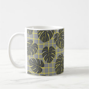 Taza De Café Patrón abstracto vintage sin fisuras con m gris os