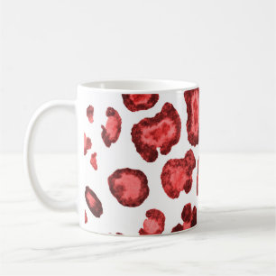 Taza De Café Patrón acuarela ilustracion piel de leopardo. Fals