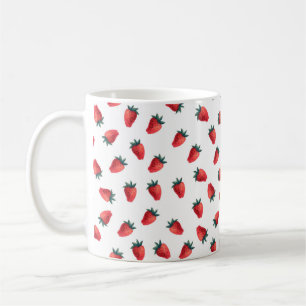 Taza De Café Patrón acuarela transparente con fresas