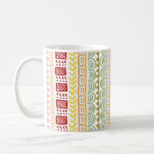 Taza De Café Patrón africano Colores frescos Arte de tela de ba