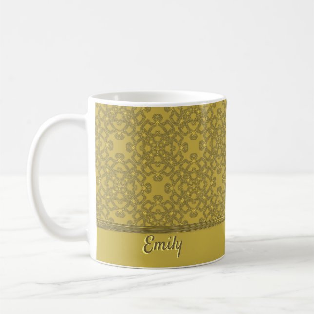 Taza De Café Patrón amarillo mostaza personalizado (Izquierda)